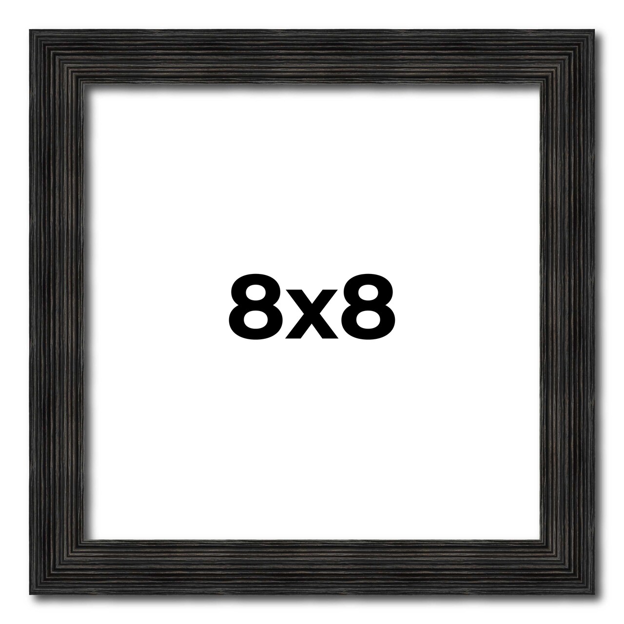 8x8 Thin Barnwood Picture Frame with UV-Resistant Acrylic & Acid Free Backing, Available in 2 Paint Finishes - Grey and Black